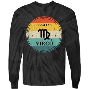 Retro Virgo Birthday Zodiac Sign Virgo Tie-Dye Long Sleeve Shirt