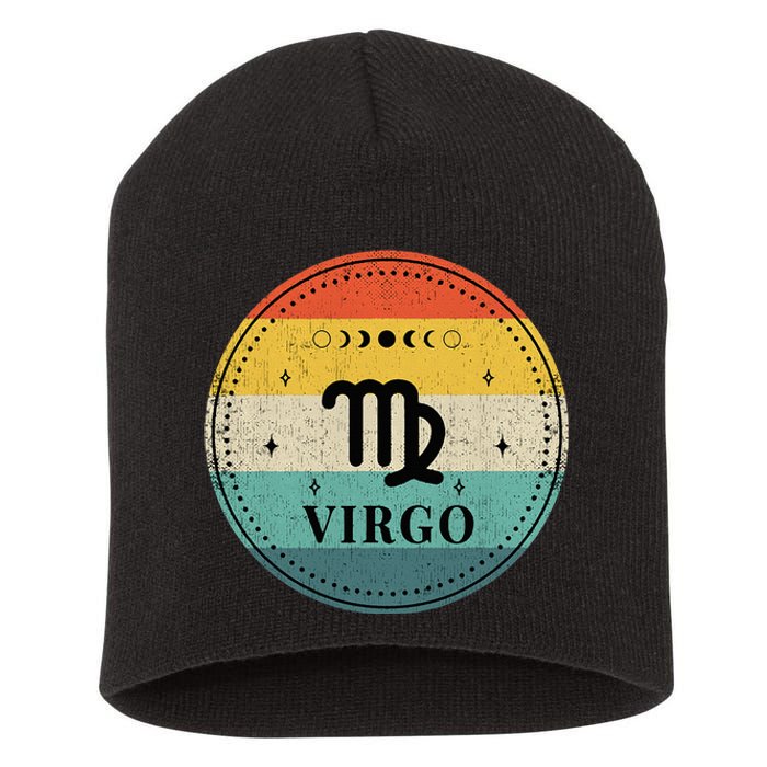 Retro Virgo Birthday Zodiac Sign Virgo Short Acrylic Beanie