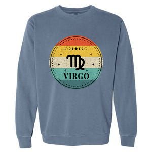 Retro Virgo Birthday Zodiac Sign Virgo Garment-Dyed Sweatshirt