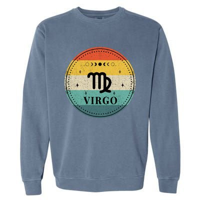 Retro Virgo Birthday Zodiac Sign Virgo Garment-Dyed Sweatshirt