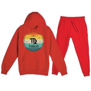 Retro Virgo Birthday Zodiac Sign Virgo Premium Hooded Sweatsuit Set