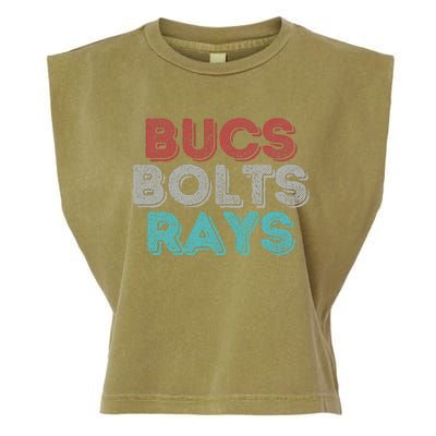 Retro Vintage Bucs Bolts Rays Garment-Dyed Women's Muscle Tee