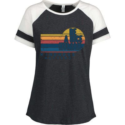 Retro Vintage Be A Nice Human Kindness Matters Giftbe Kind Gift Enza Ladies Jersey Colorblock Tee