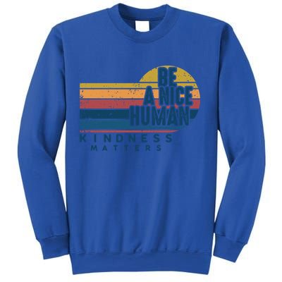 Retro Vintage Be A Nice Human Kindness Matters Giftbe Kind Gift Sweatshirt