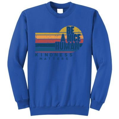 Retro Vintage Be A Nice Human Kindness Matters Giftbe Kind Gift Sweatshirt