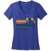 Retro Vintage Be A Nice Human Kindness Matters Giftbe Kind Gift Women's V-Neck T-Shirt