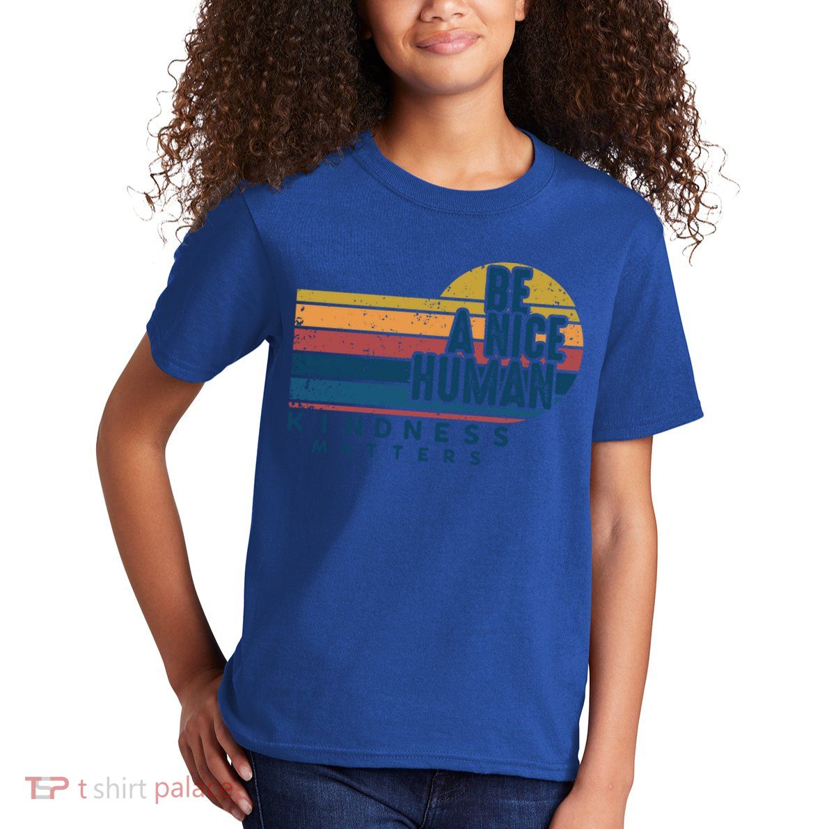 Retro Vintage Be A Nice Human Kindness Matters Giftbe Kind Gift Kids T-Shirt