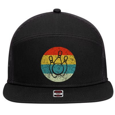 Retro Vintage Bowling 7 Panel Mesh Trucker Snapback Hat
