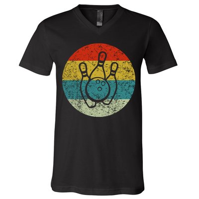 Retro Vintage Bowling V-Neck T-Shirt