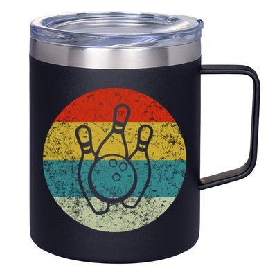 Retro Vintage Bowling 12oz Stainless Steel Coffee Mug