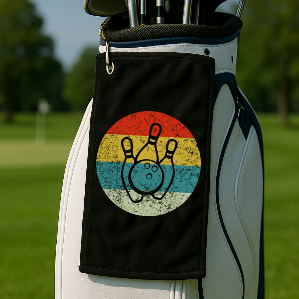 Retro Vintage Bowling Golf Towel