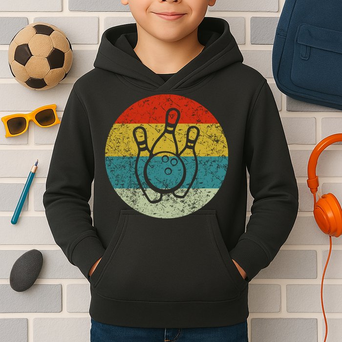 Retro Vintage Bowling Kids Hoodie