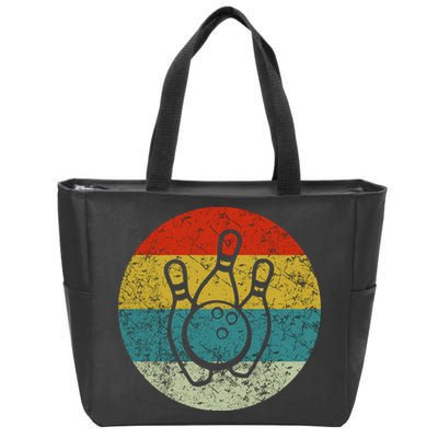 Retro Vintage Bowling Zip Tote Bag