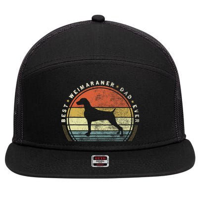 Retro Vintage Best Weimaraner Dad Ever Father Day 7 Panel Mesh Trucker Snapback Hat
