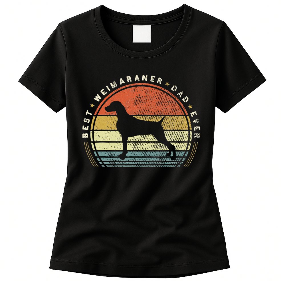 Retro Vintage Best Weimaraner Dad Ever Father Day Womens T-Shirt