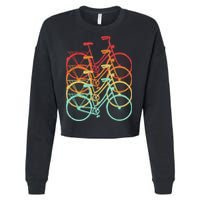 Retro Vintage Bicycle Bike Cropped Pullover Crew