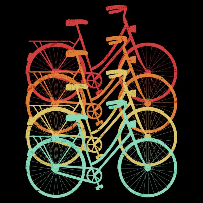 Retro Vintage Bicycle Bike Cropped Pullover Crew