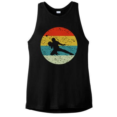 Retro Vintage Baseball Catcher Ladies PosiCharge Tri-Blend Wicking Tank