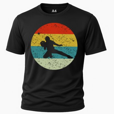 Retro Vintage Baseball Catcher Cooling Performance Crew T-Shirt
