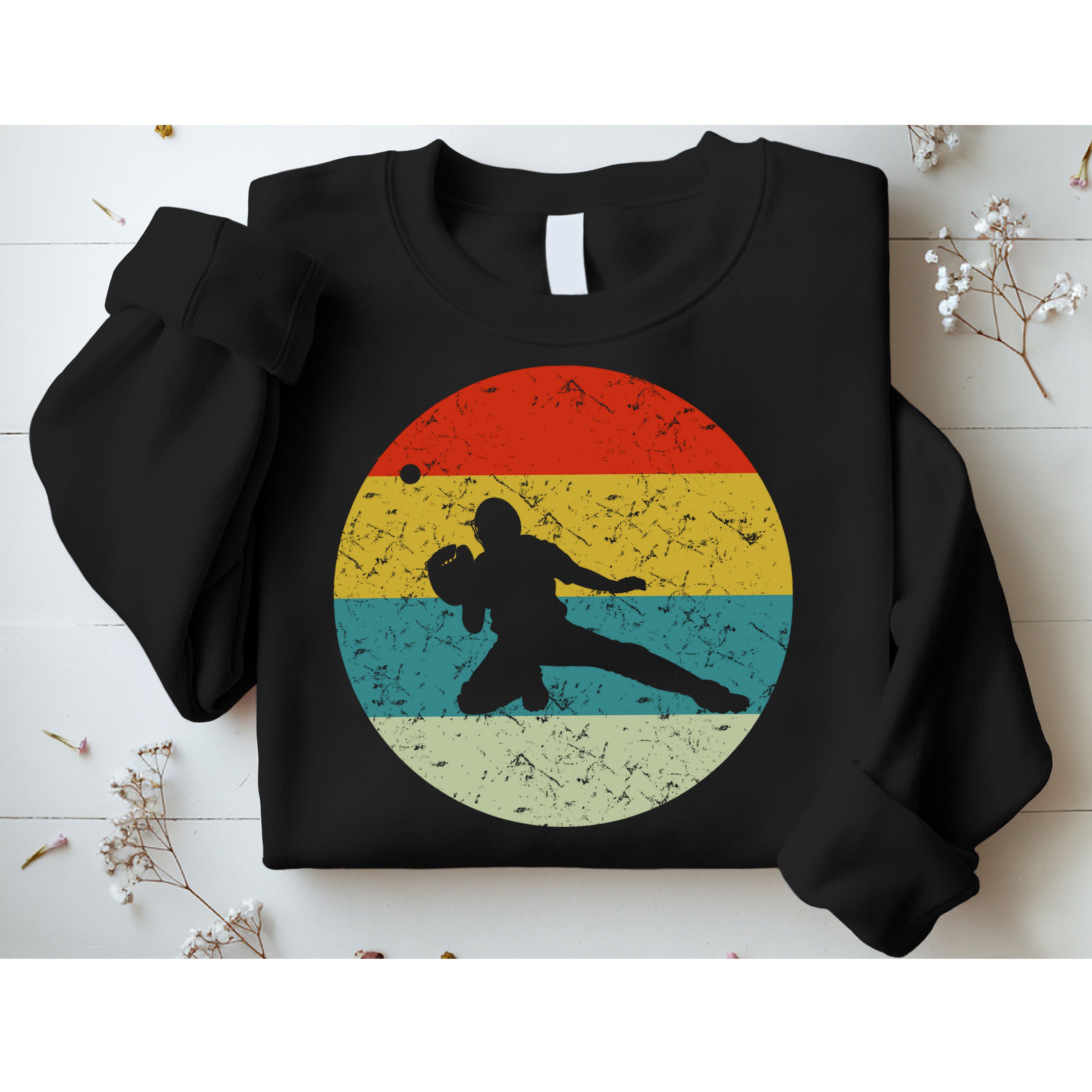 Retro Vintage Baseball Catcher Sweatshirt