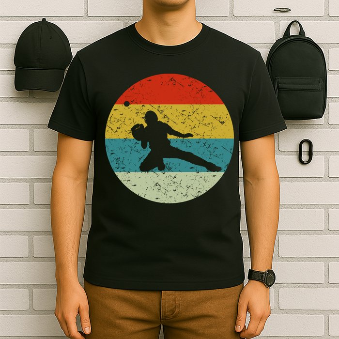Retro Vintage Baseball Catcher T-Shirt