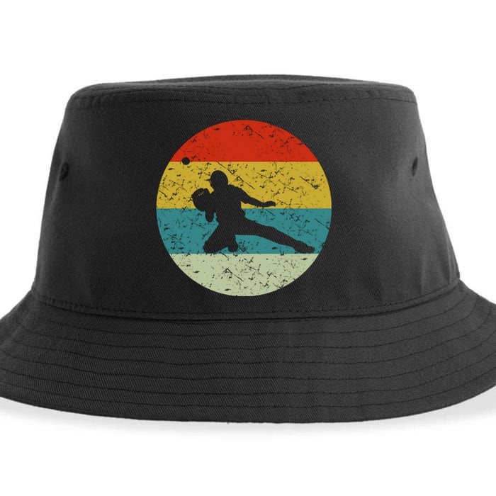 Retro Vintage Baseball Catcher Sustainable Bucket Hat