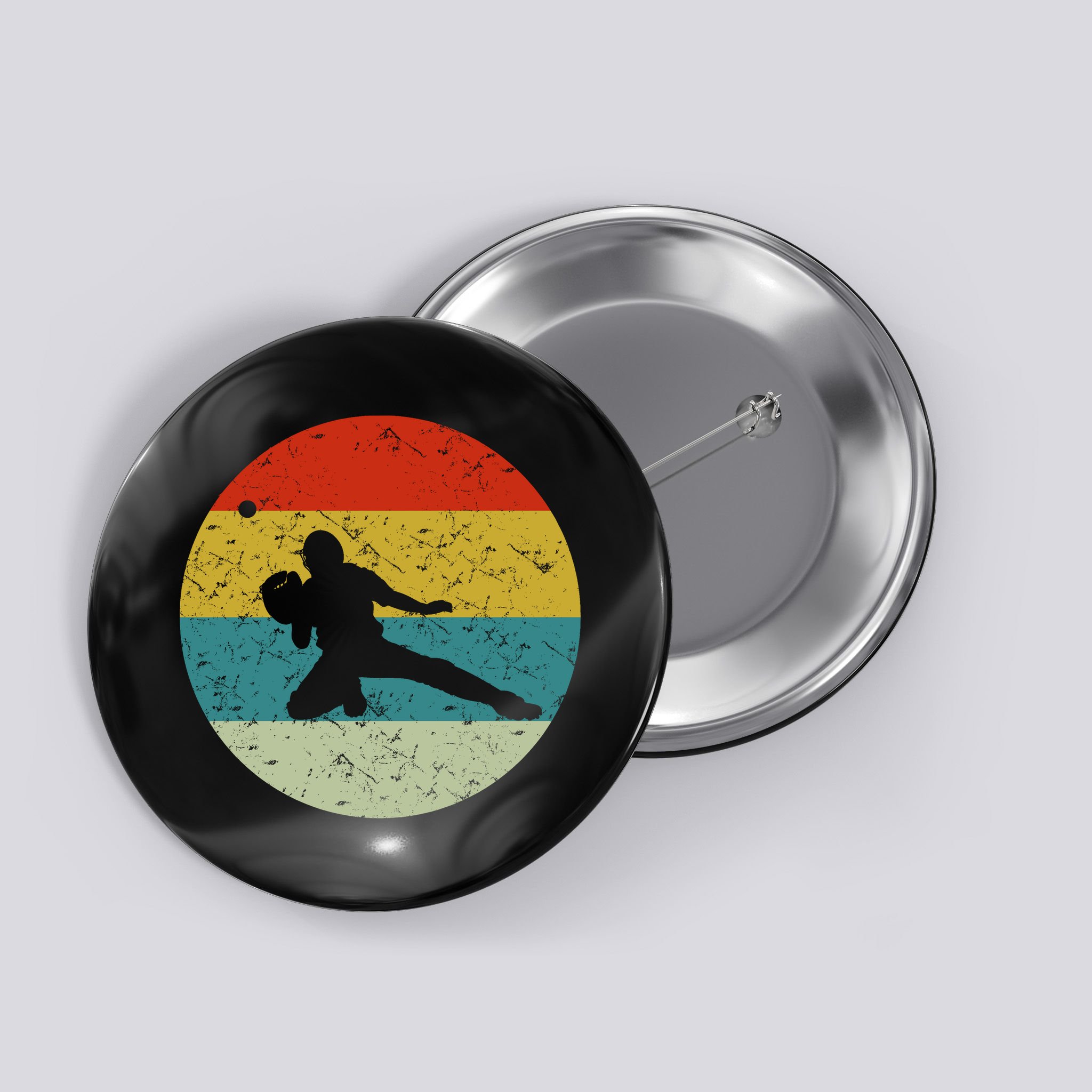 Retro Vintage Baseball Catcher Button