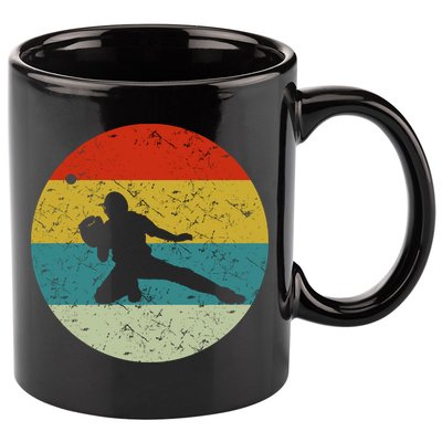 Retro Vintage Baseball Catcher 11oz C Handle Ceramic Mug