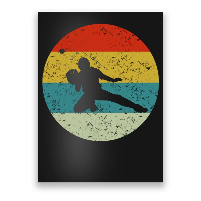 Retro Vintage Baseball Catcher Poster