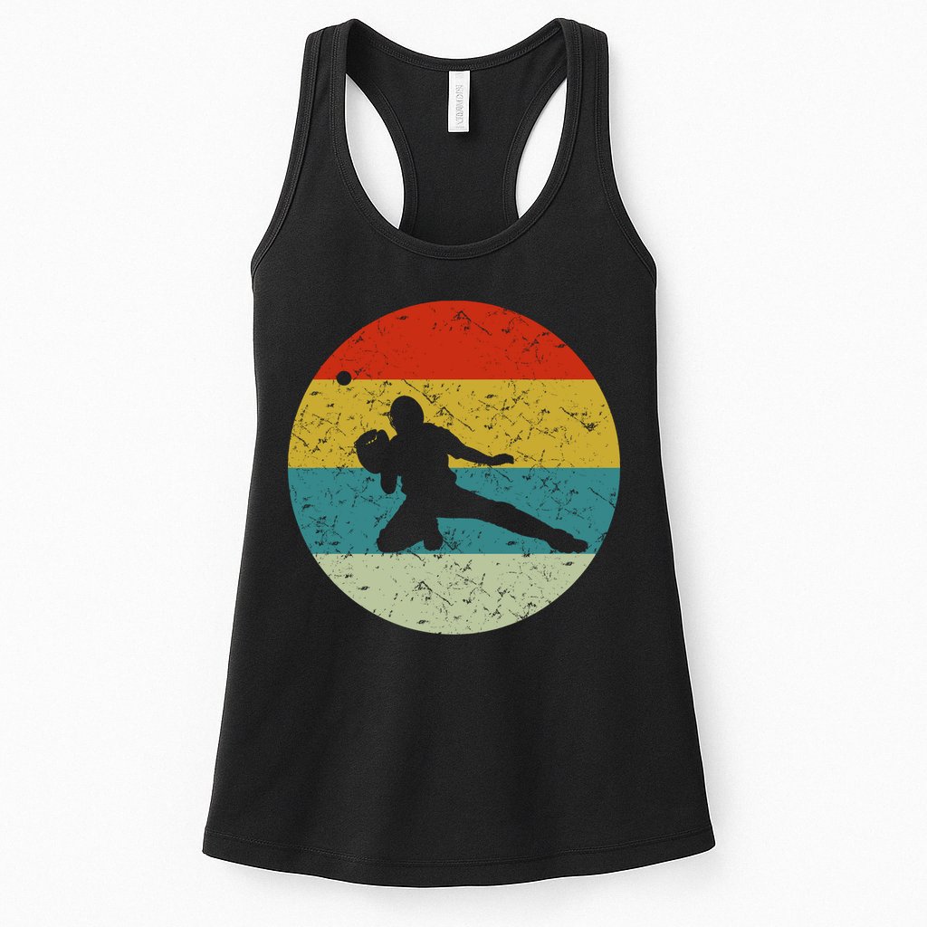 Retro Vintage Baseball Catcher Womens Tank Top