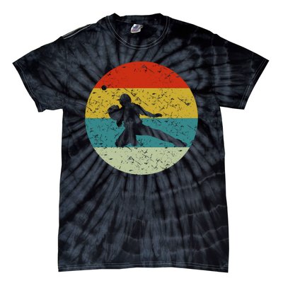 Retro Vintage Baseball Catcher Tie-Dye T-Shirt