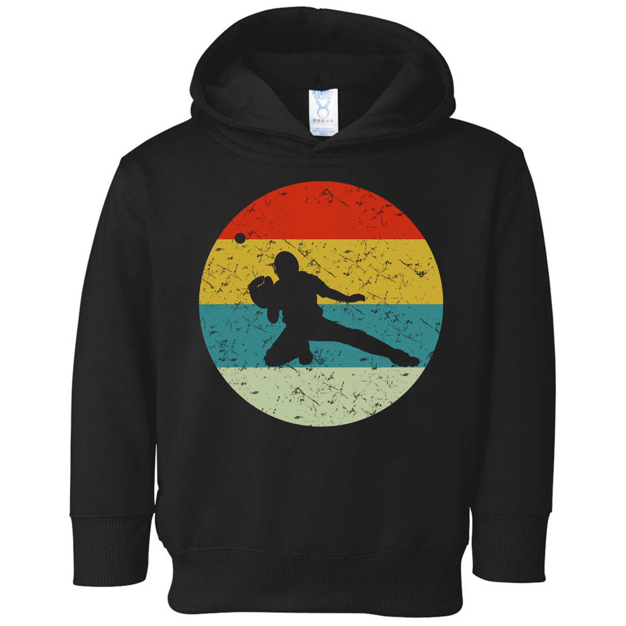 Retro Vintage Baseball Catcher Toddler Hoodie