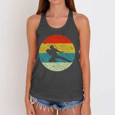 Retro Vintage Baseball Catcher Women's Knotted Racerback Tank