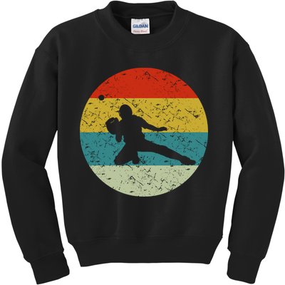 Retro Vintage Baseball Catcher Kids Sweatshirt