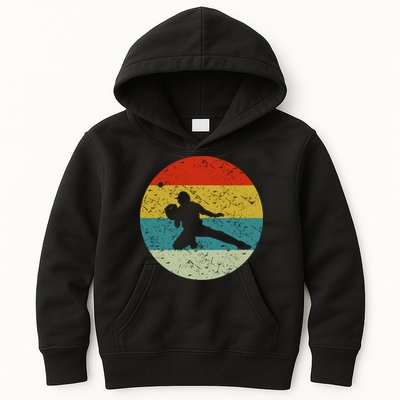 Retro Vintage Baseball Catcher Kids Hoodie