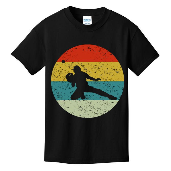 Retro Vintage Baseball Catcher Kids T-Shirt