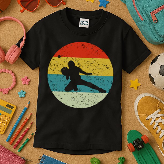 Retro Vintage Baseball Catcher Kids T-Shirt