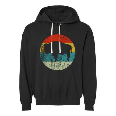 Retro Vintage Bison Garment-Dyed Fleece Hoodie