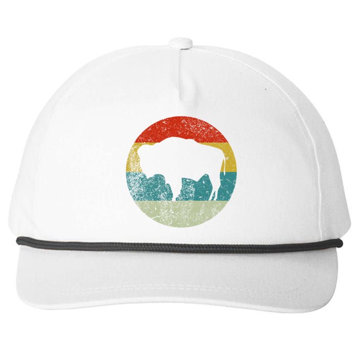 Retro Vintage Bison Snapback Five-Panel Rope Hat