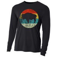 Retro Vintage Bison Cooling Performance Long Sleeve Crew