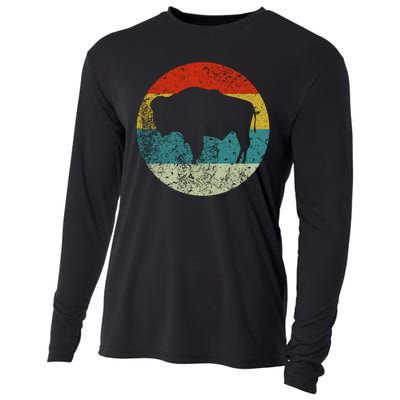 Retro Vintage Bison Cooling Performance Long Sleeve Crew