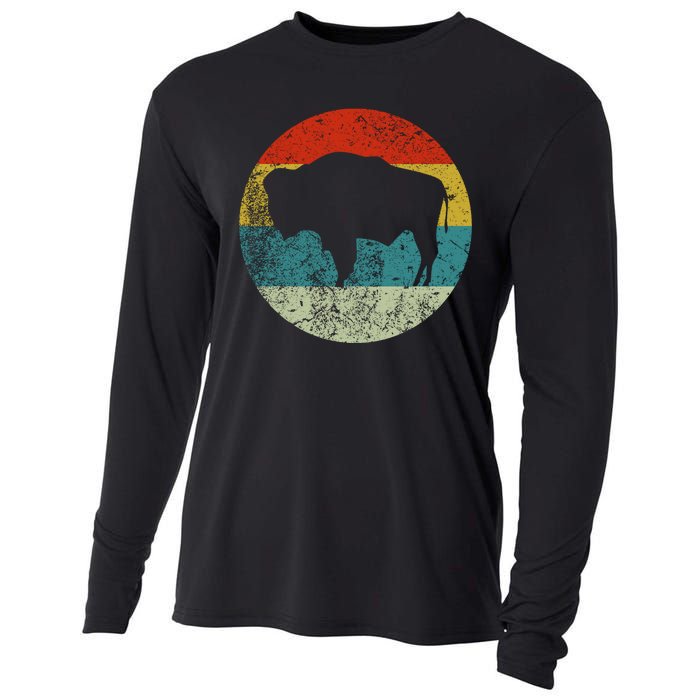 Retro Vintage Bison Cooling Performance Long Sleeve Crew