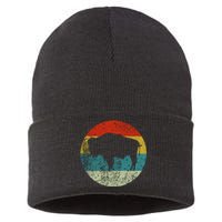 Retro Vintage Bison Sustainable Knit Beanie