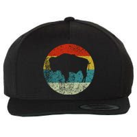 Retro Vintage Bison Wool Snapback Cap