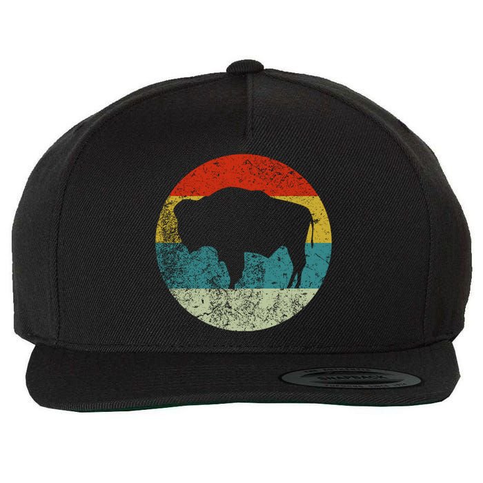 Retro Vintage Bison Wool Snapback Cap