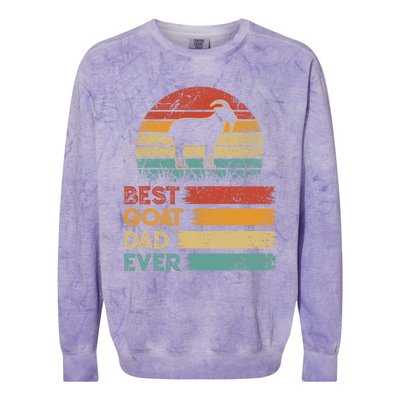 Retro Vintage Best Goat Dad Ever Colorblast Crewneck Sweatshirt