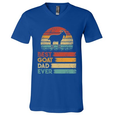 Retro Vintage Best Goat Dad Ever V-Neck T-Shirt