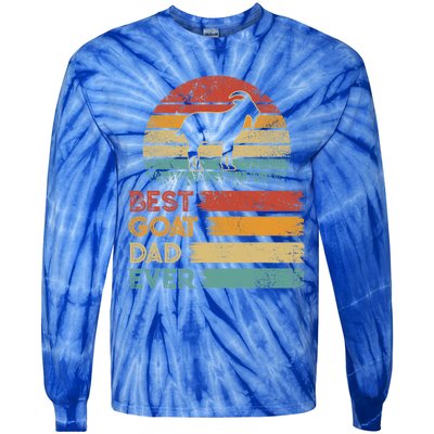 Retro Vintage Best Goat Dad Ever Tie-Dye Long Sleeve Shirt