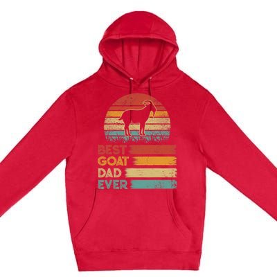 Retro Vintage Best Goat Dad Ever Premium Pullover Hoodie