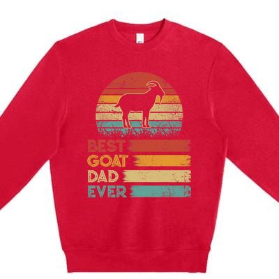 Retro Vintage Best Goat Dad Ever Premium Crewneck Sweatshirt